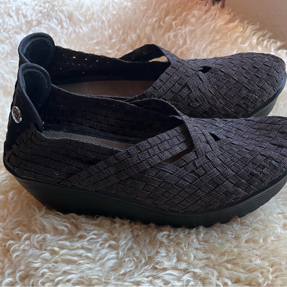 Women's Black Woven Shoes